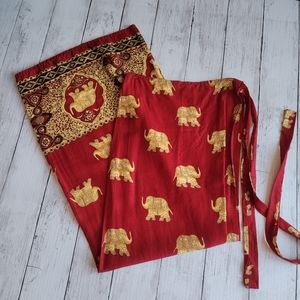Mamu Elephant Print Wrap Skirt Sarong